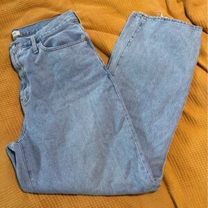 Madewell blue denim, straight jeans